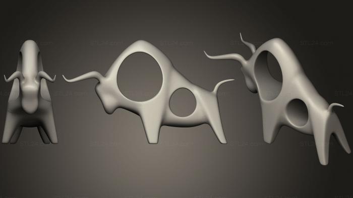Статуэтки животных (Фигурка быка, STKJ_0772) 3D модель для ЧПУ станка